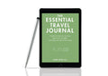 The Essential Travel Journal E-Ink Edition displayed on a tablet with stylus.