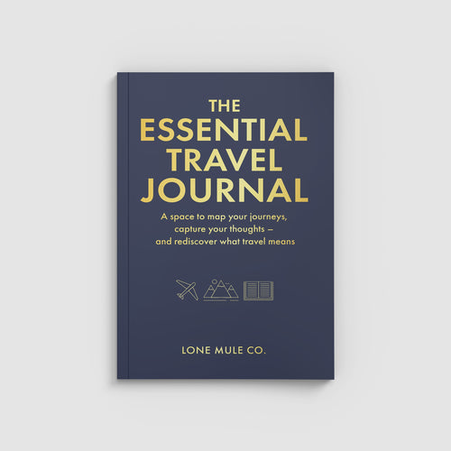 The Essential Travel Journal in Navy & Gold by Lone Mule Co.
