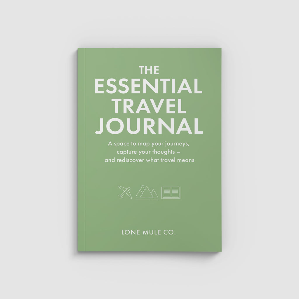 The Essential Travel Journal in Sage Green & White by Lone Mule Co.