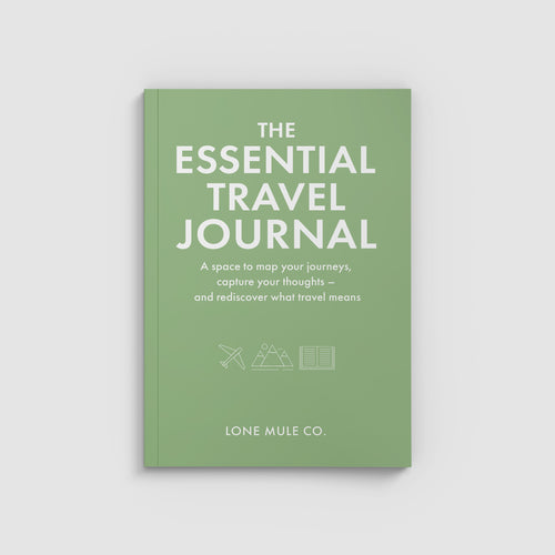 The Essential Travel Journal in Sage Green & White by Lone Mule Co.